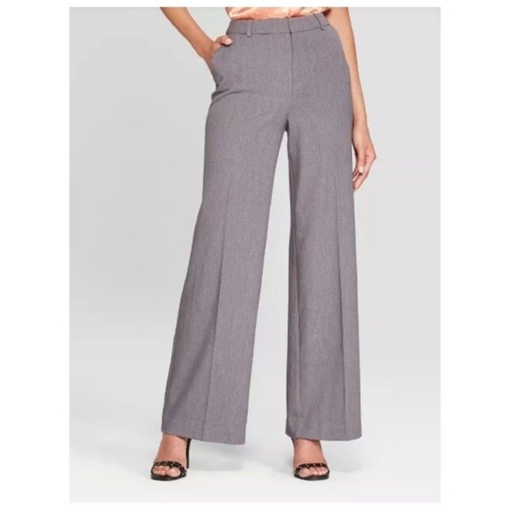 a new day Heather Gray Wide Leg High‎ Rise Pant Size 2